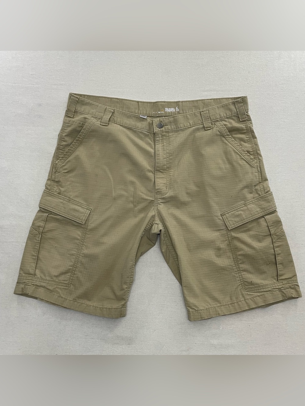 Carhartt Force Broxton Cargo Shorts Men's 40 Tan Ripstop Relaxed Fit 103543-253